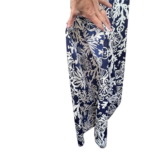 Lilly Pulitzer Women’s Navy & White Strapless Maxi w/High Slits on the Sides S - Picture 5 of 14